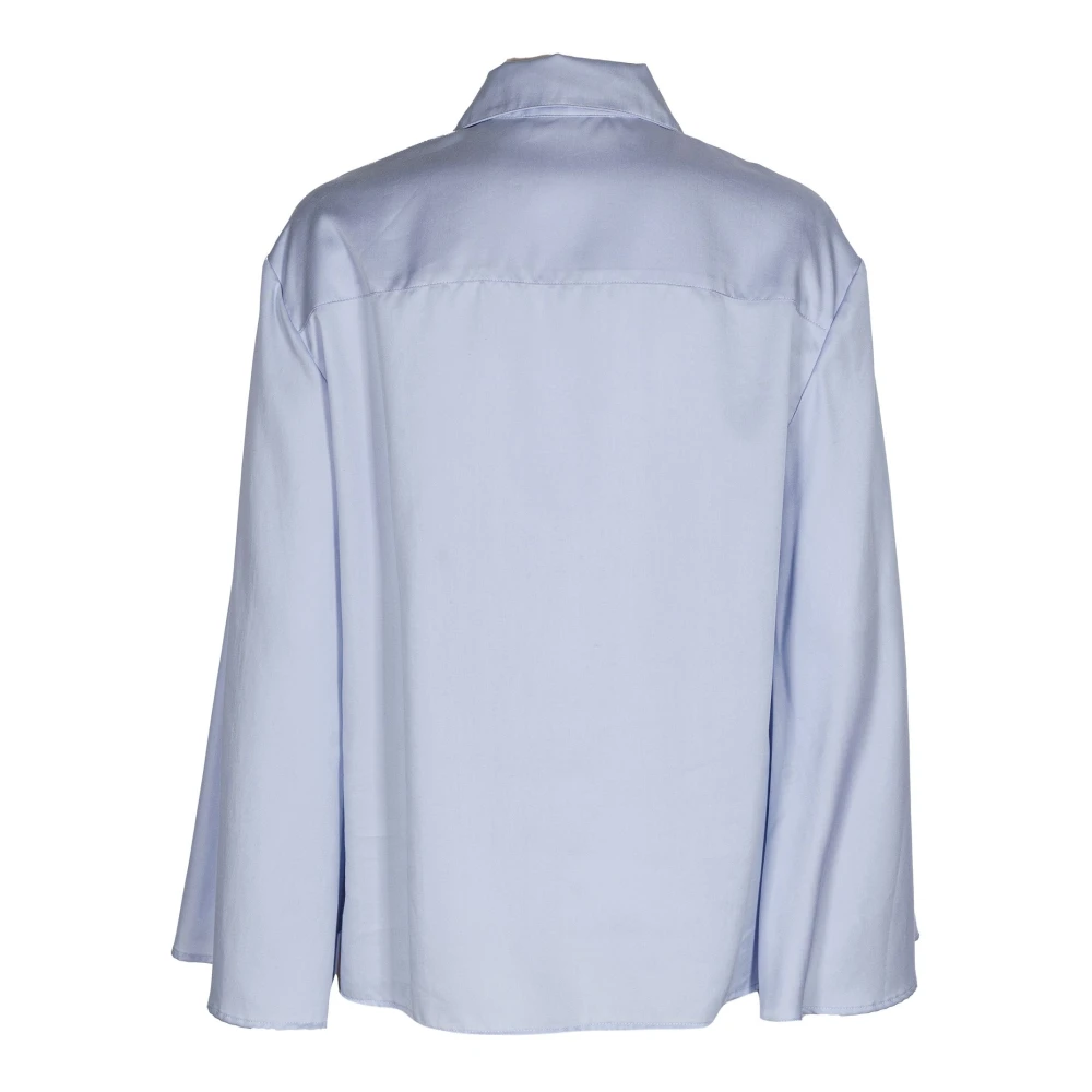 Mauro Grifoni Damesblouse met wijde uitlopende mouwen Blue Dames
