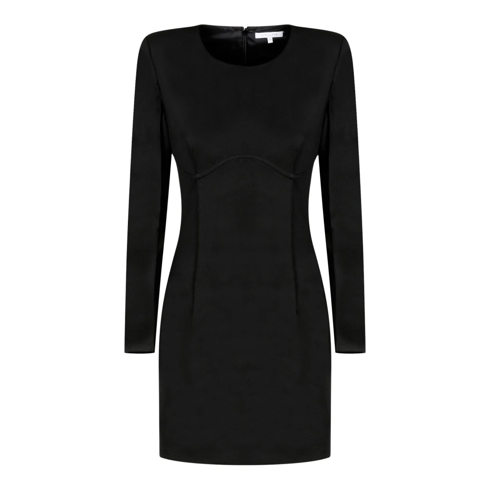 PATRIZIA PEPE Zwarte Bodycon Jurk met Merklogo Black Dames