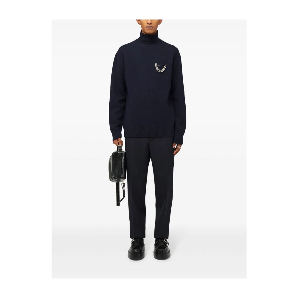 Jil Sander Blauwe Wollen Trui Blue Heren