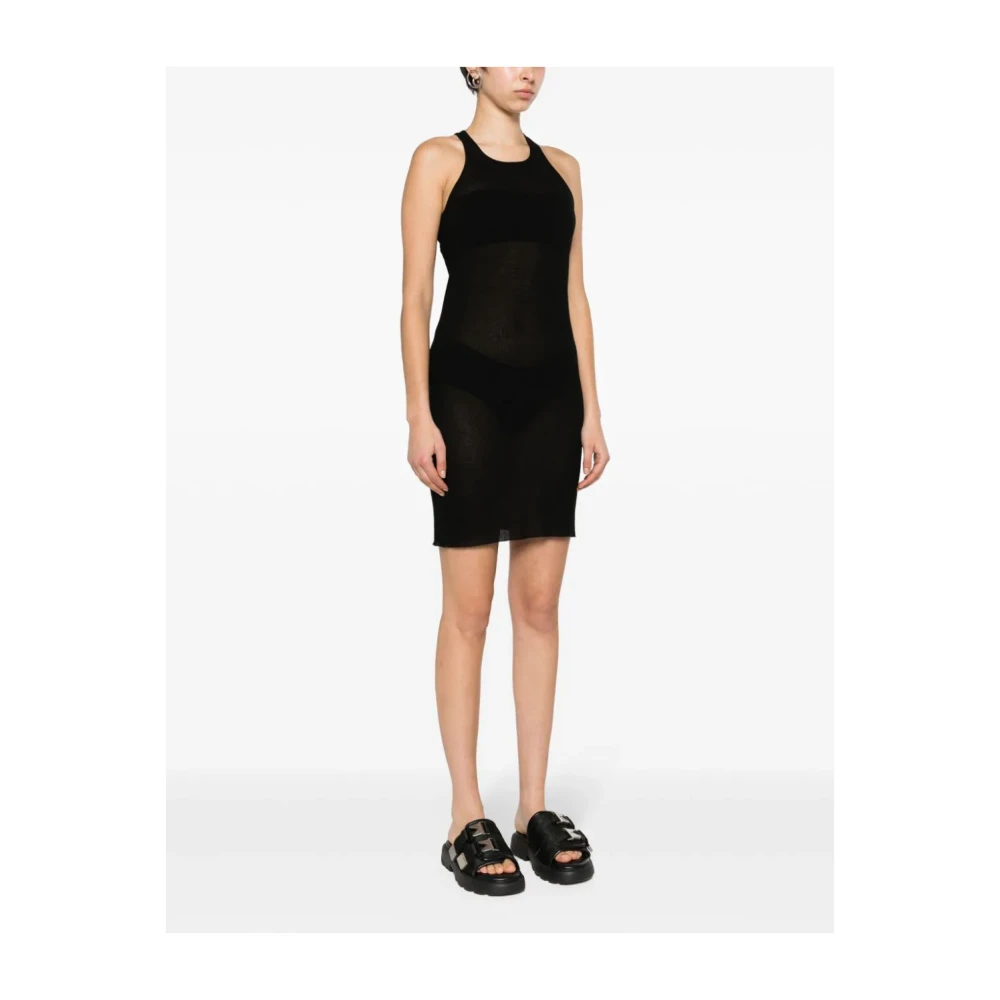 Rick Owens Zwarte katoenen jurk met racerback Black Dames
