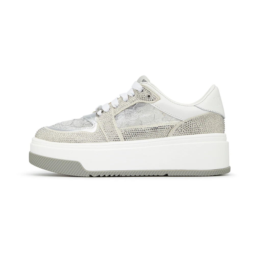 Loriblu All-over tone-on-tone kristallen sneakers Dames Schoenen Wit