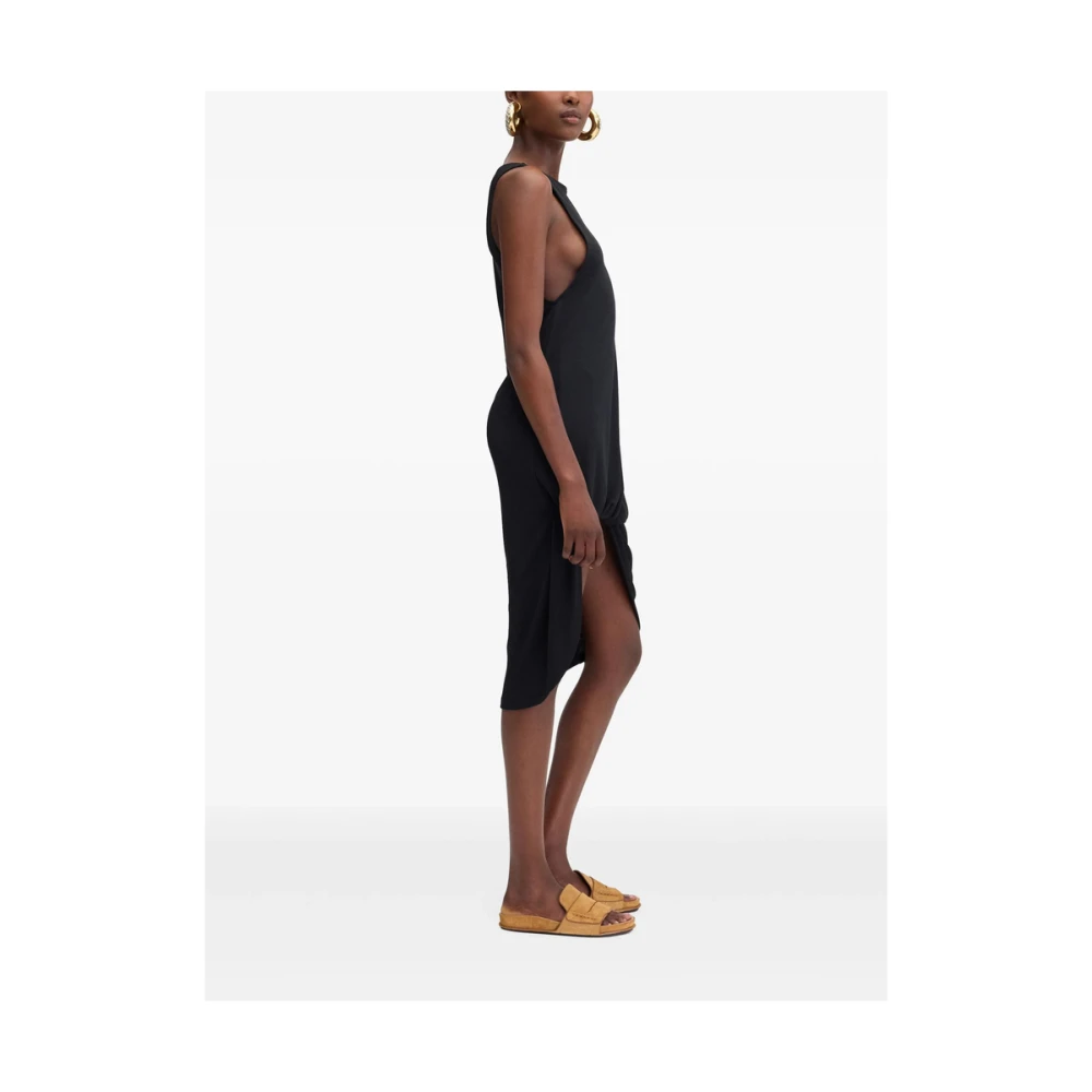Jacquemus Zwarte Mouwloze Asymmetrische Jurk Black Dames