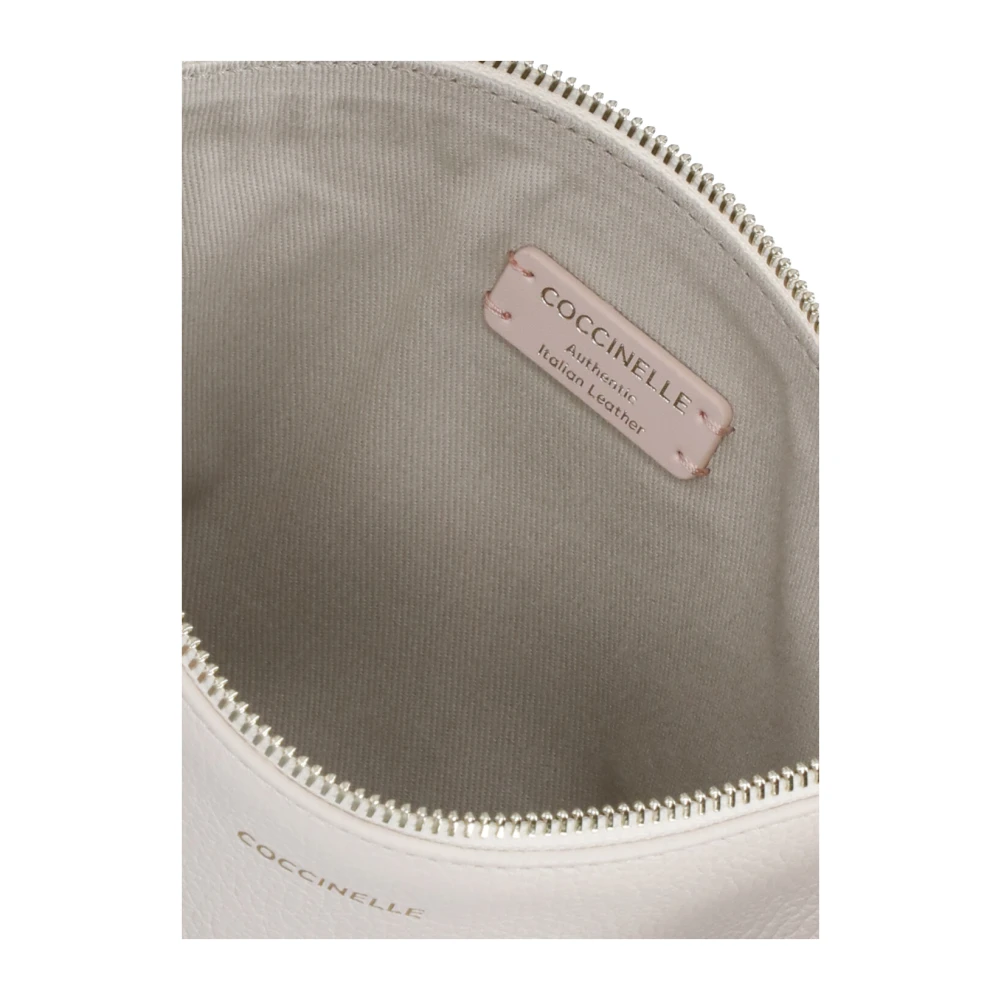 Coccinelle Ivoor Pochette van Kiezel Leer voor Vrouw Beige Dames