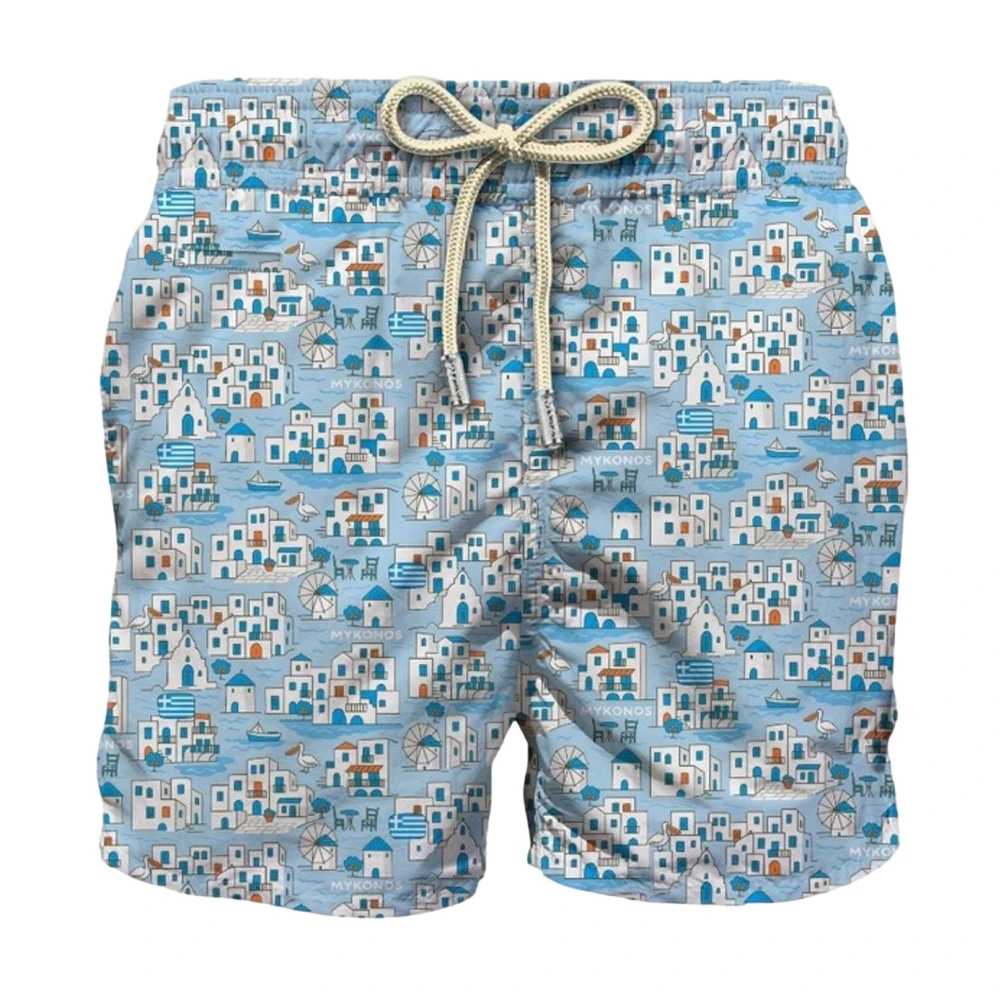 Mc2 Saint Barth Blue Beachwear, Male, M, Lighting Micro Fantasy Ultralight Swimsuit