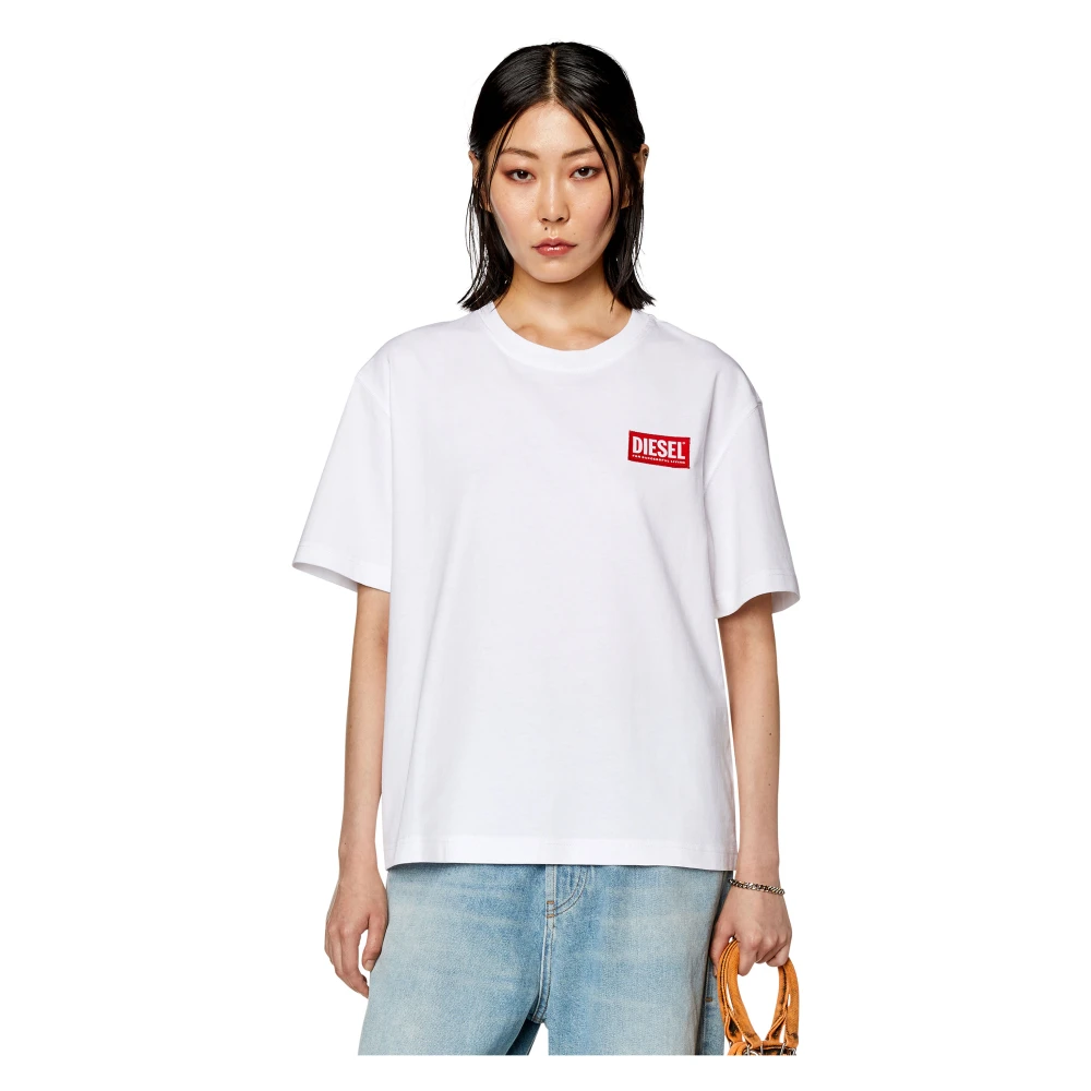 Diesel T-shirt with logo patch White Dames