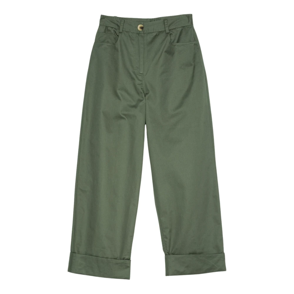 Twinset Green Twin-Set Trousers - Female - Straight Trousers - S - Trousers