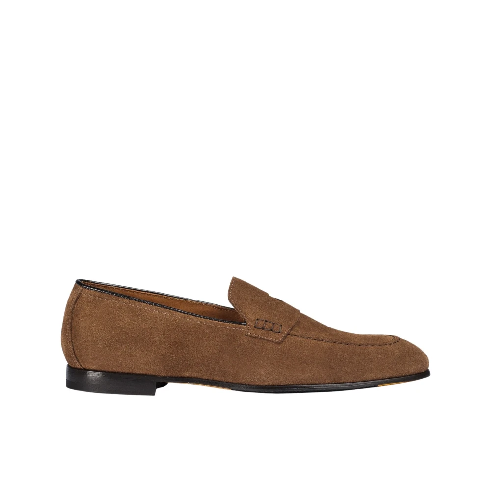 Doucal's Men's Brown Loafers,, Suede Penny Loafer Size 9 Uk