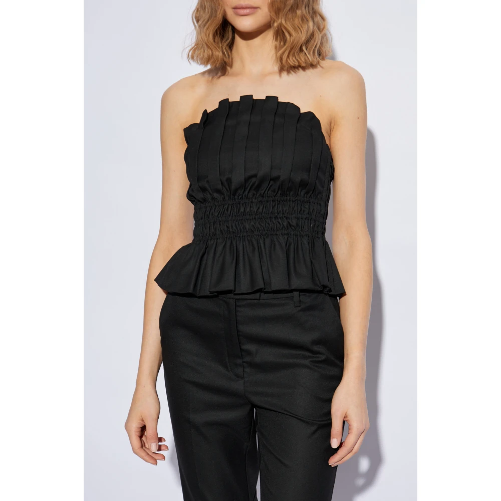 Gestuz Gedrapeerde Top Black Dames