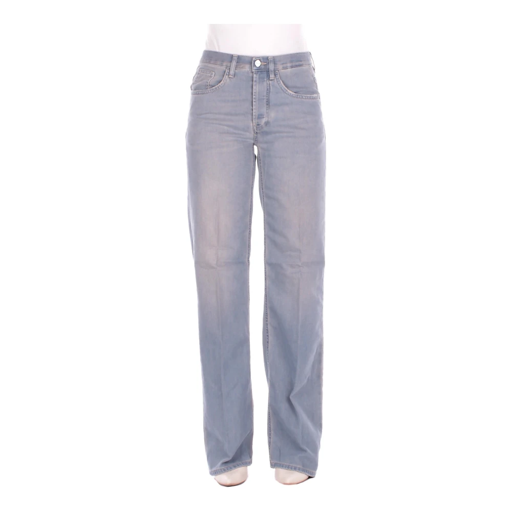 Dondup Vrouw Blauw Jeans Dames, W28, Denim, Jacklyn Wide-Leg Rigid Denim Jeans