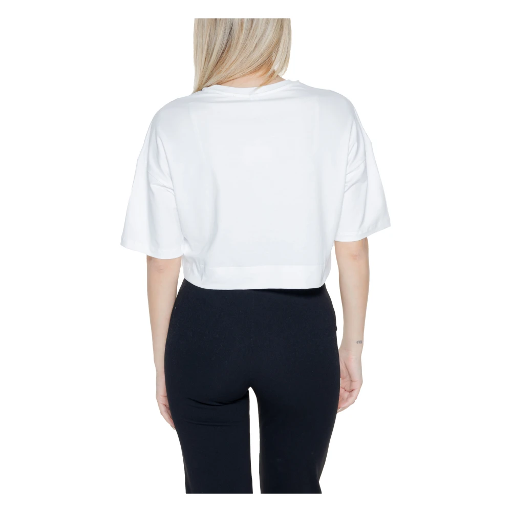 Moschino Wit Bedrukt T-shirt met Korte Mouwen White Dames