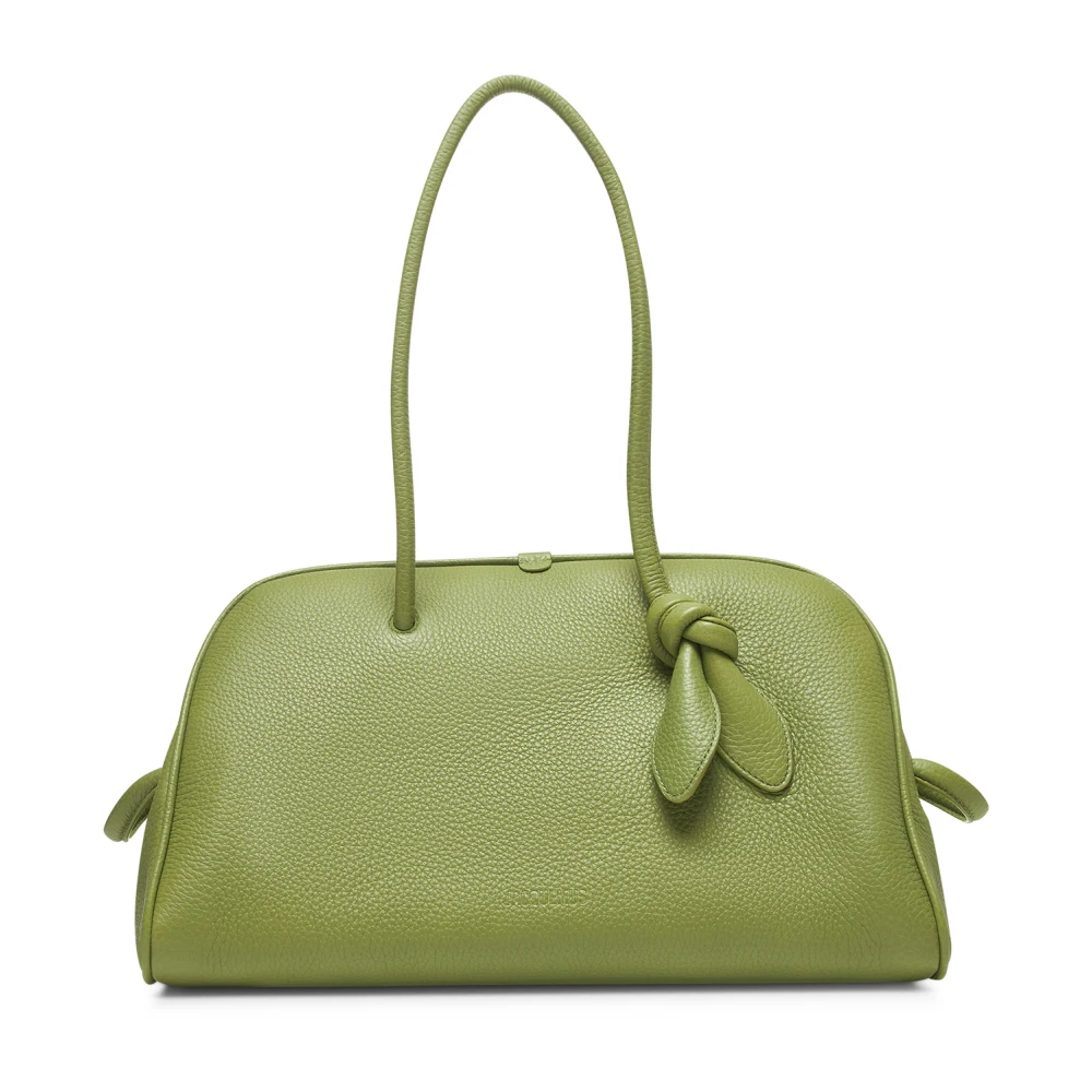 Jacquemus Handtas van kiezelnerfleer met logomotief Green Dames