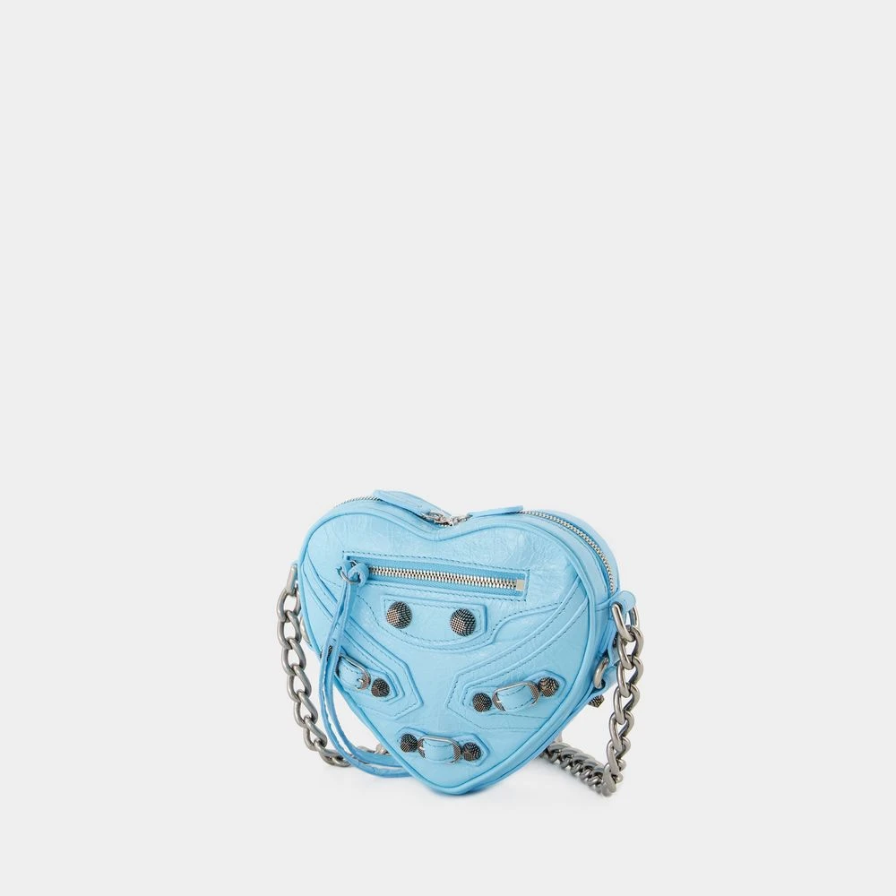 Balenciaga Sea Blue Heart Mini Tas Leer Blue Dames