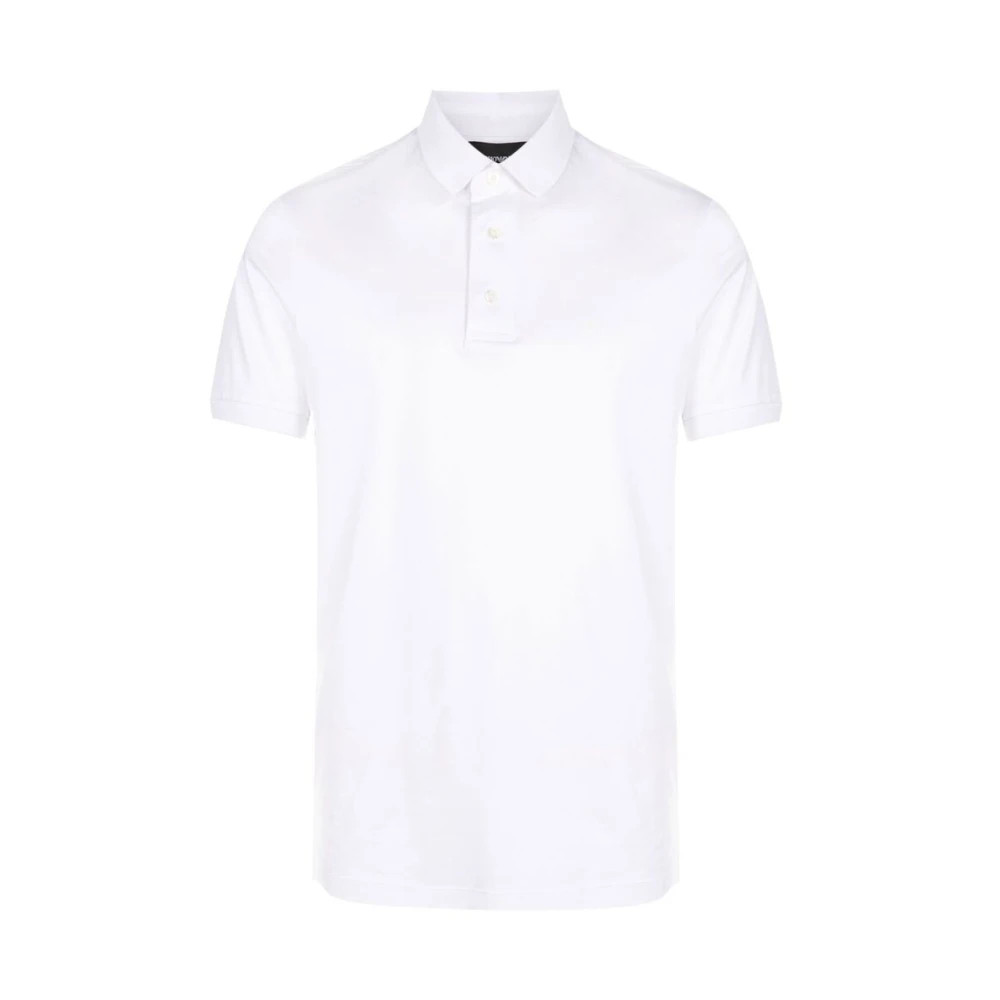 Emporio Armani Witte Katoenen Poloshirt met Logo White Heren