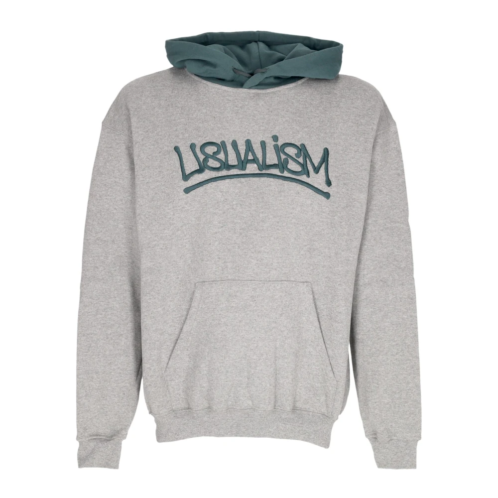 Usual Geborduurd Logo Hoodie Grijs Groen Gray Heren