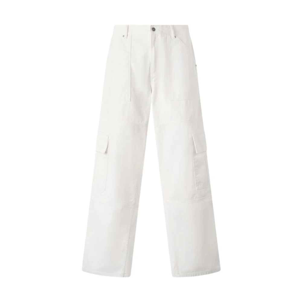 Roberto Cavalli Men's White Straight Trousers, W36, Python Print Wide Leg Trousers