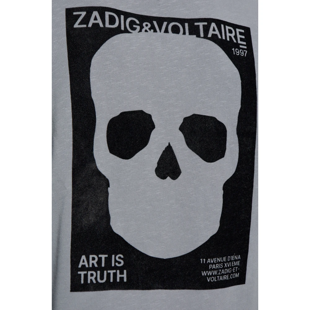Zadig & Voltaire Gedrukte sweatshirt Gray Heren