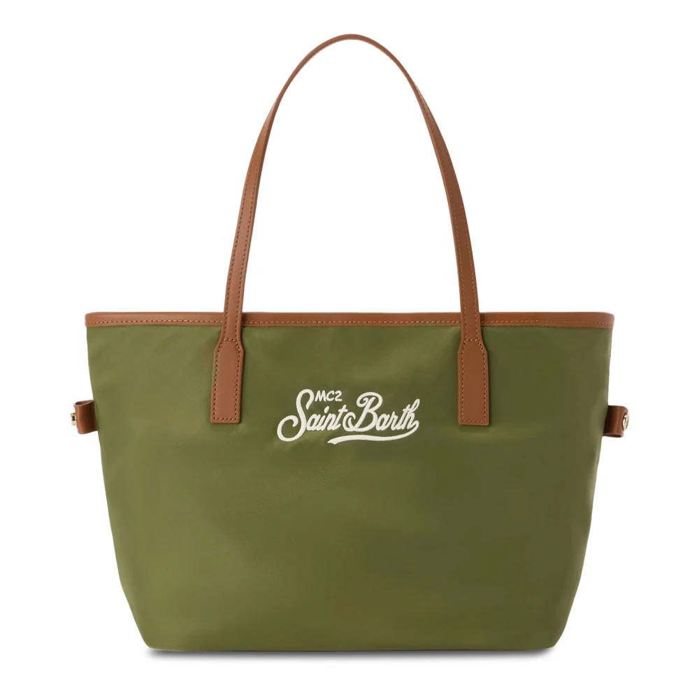 Mc2 Saint Barth Women's Green Shopping Bags, One Size, City Bag Nylon