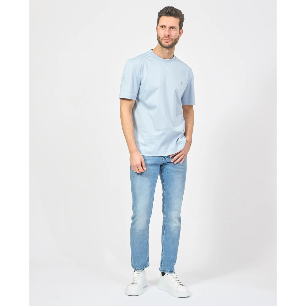 Hugo Boss Blauw T-shirt met Double B-monogram Blue Heren