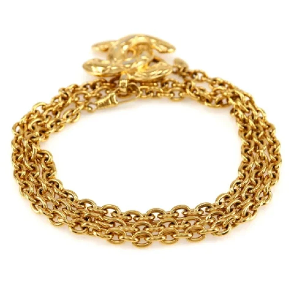 Chanel Vintage Pre-owned Fabric belts Yellow Dames