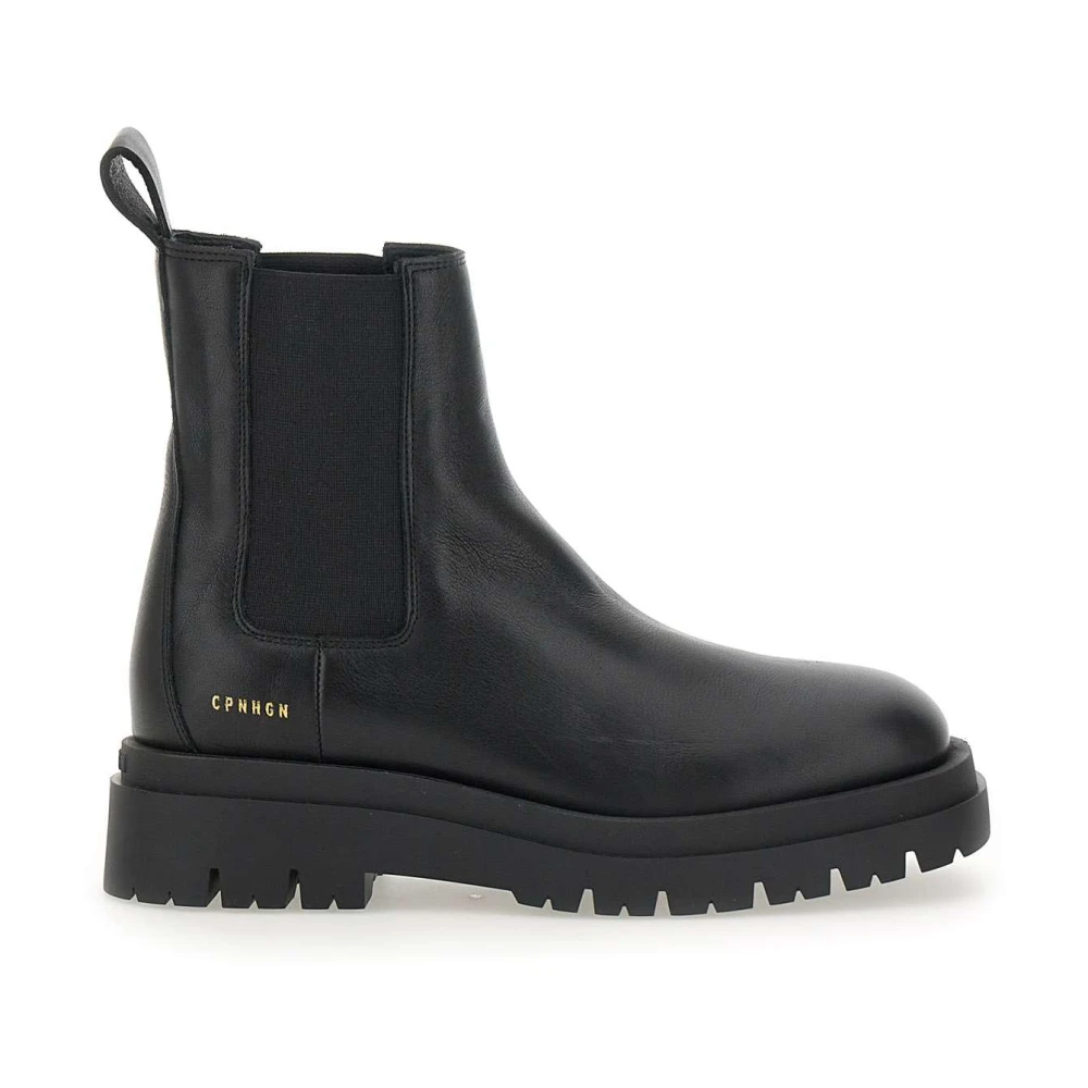 Copenhagen Studios Svarta Läder Chelsea Boots Chunky Simplicity Black, Dam