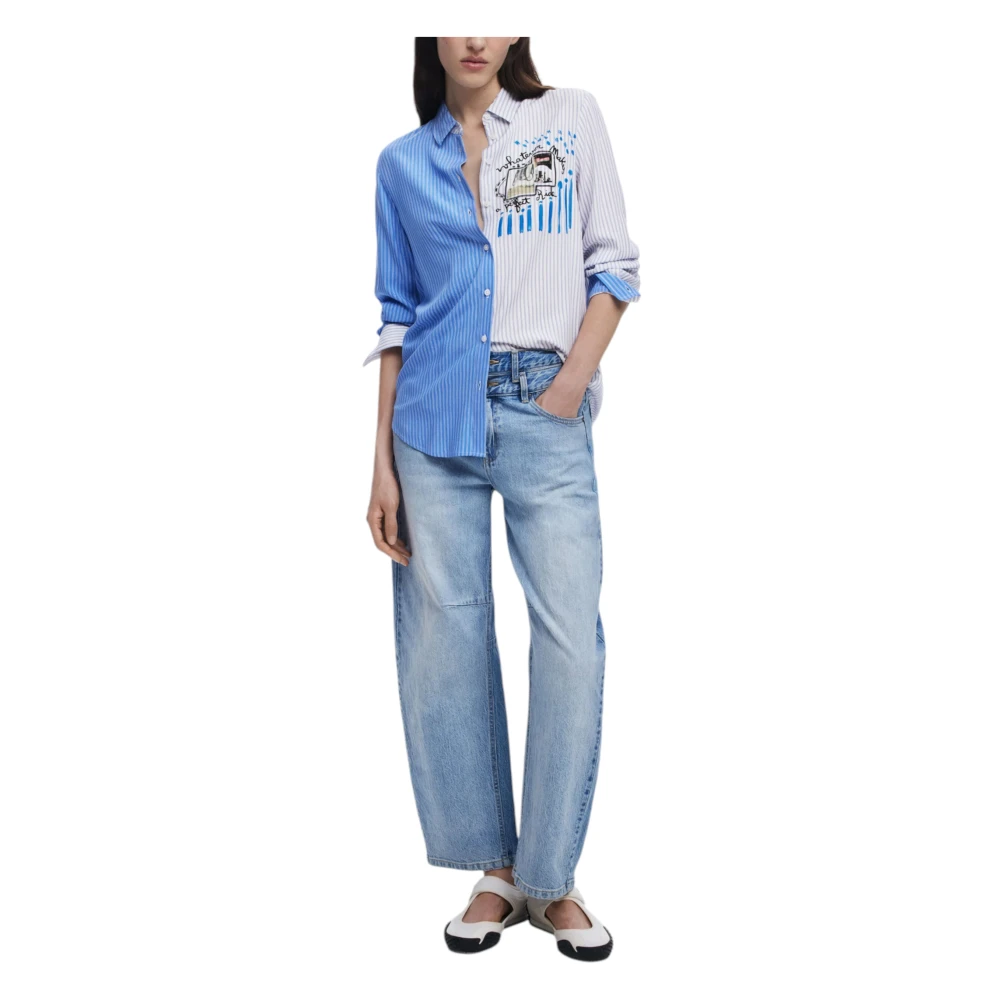Desigual Lange mouwen viscose shirt voor dames Multicolor Dames