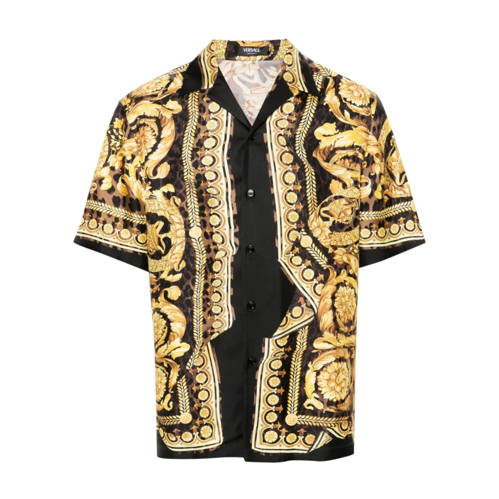 Versace Barocco Print Zijden Overhemden Multicolor Heren