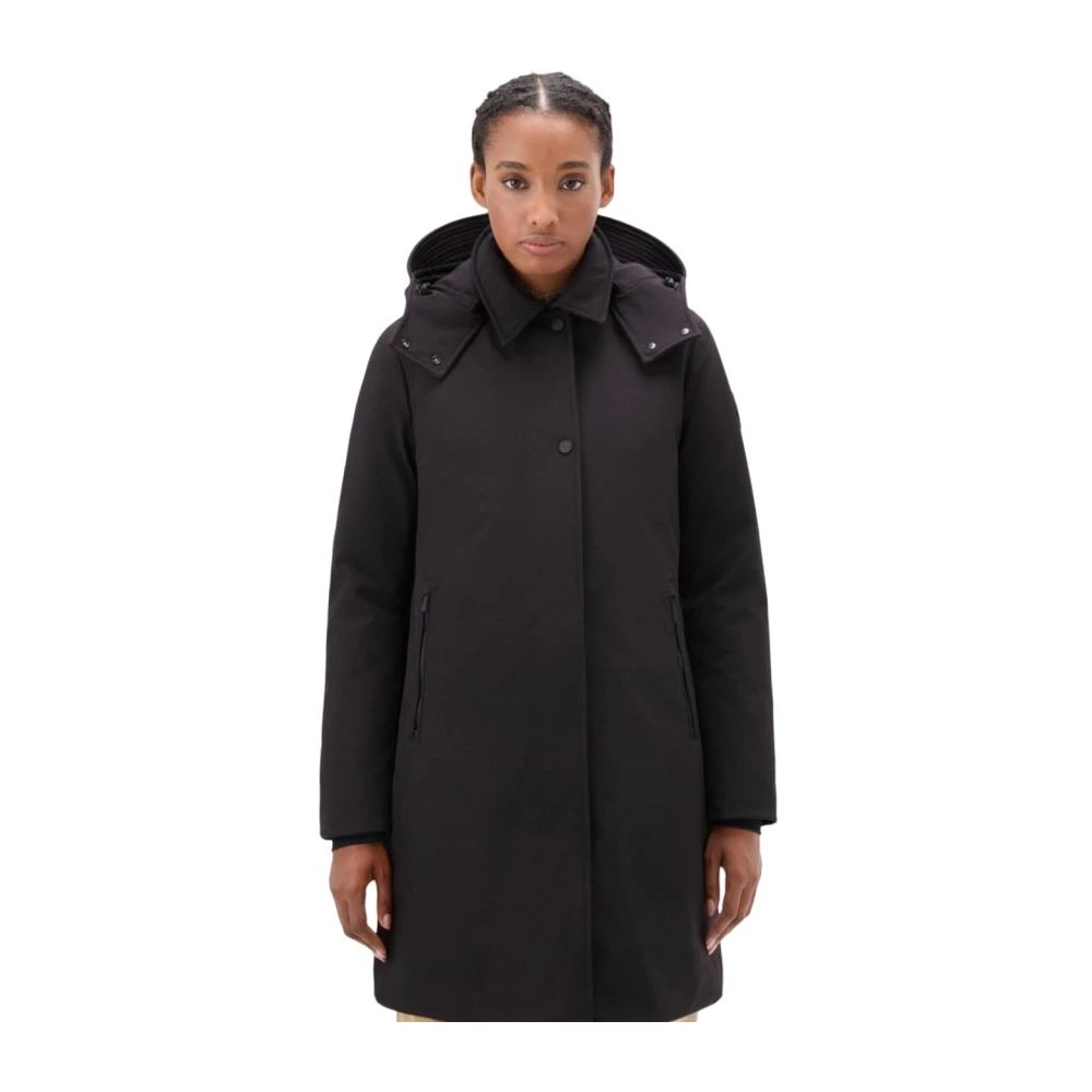 Woolrich Stijlvolle Nylonjassen en Parka's Black Dames