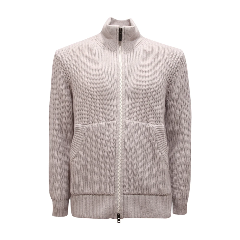 Paolo Pecora Men's Gray Wool Blend Cardigan Sweater