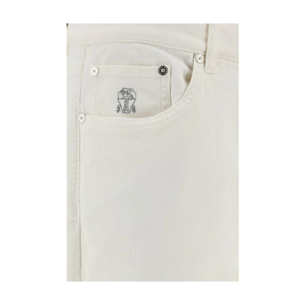 BRUNELLO CUCINELLI Klassieke Denim Jeans White Heren