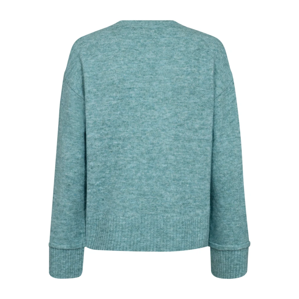 Freequent Groene Pullover met Zijknopen Green Dames