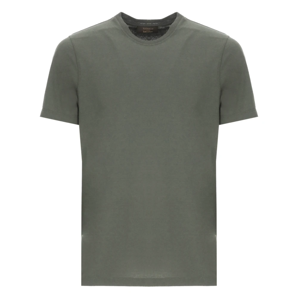 Zanone Mannelijk Groente Tops Heren, Groen, M, Katoen, Slim-Fit Ice Cotton T-Shirt