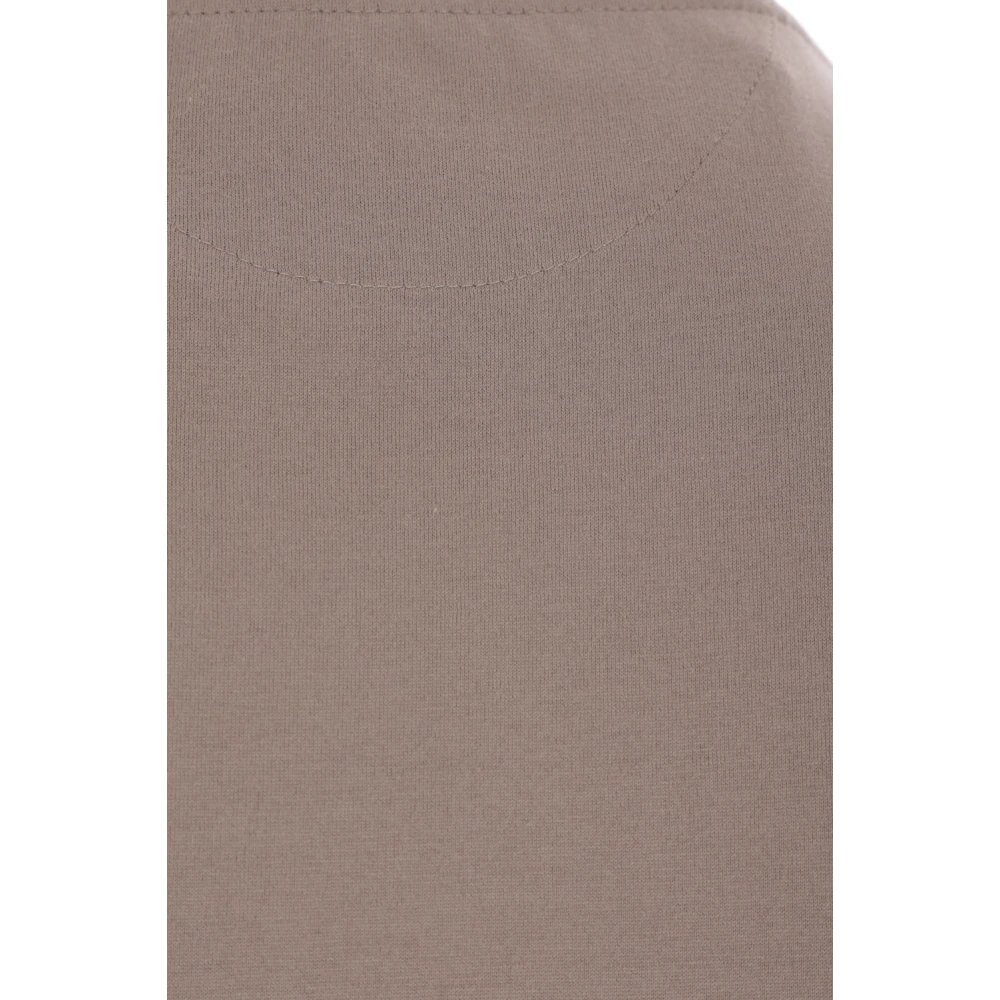 BRUNELLO CUCINELLI Bruine Katoenen T-shirt met Witte Rand Beige Heren