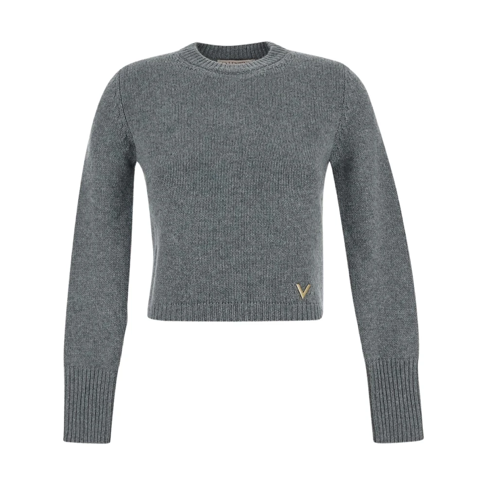 Valentino Cashmere V Sweater Gray Dames