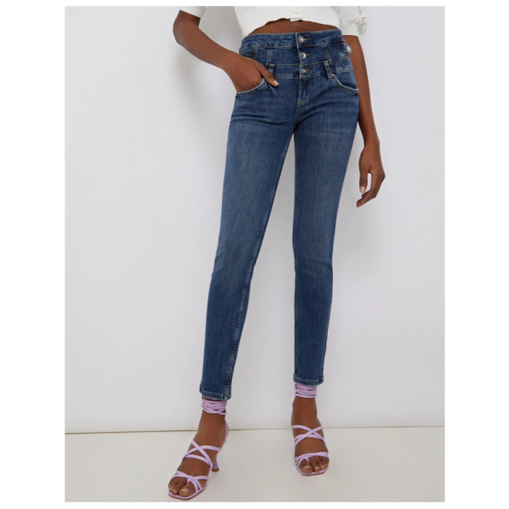 Liu Jo Hoge Taille Skinny Rampy Jeans Blue Dames