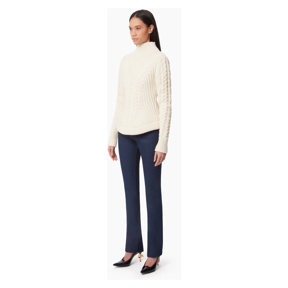 Nina Ricci Twisted Wool Turtleneck Sweater in Beige Dames