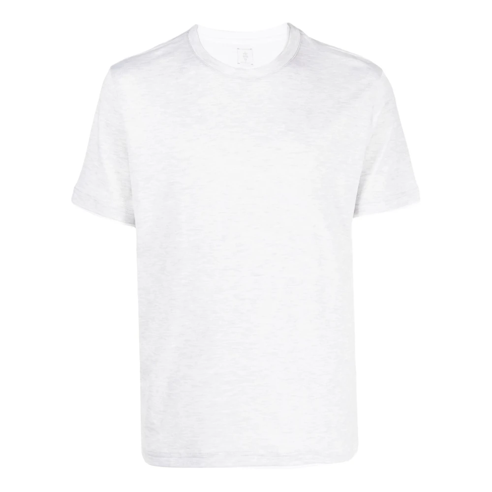 Eleventy Grijze Katoenen T-shirt met Dubbellaagse Afwerking Gray Heren