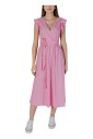 robe-rose-en-coton-col-en-v
