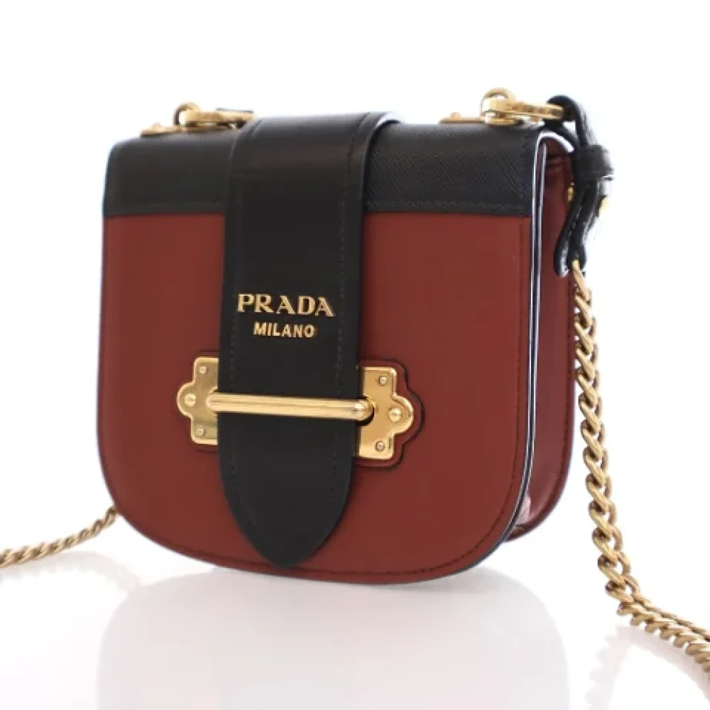 Prada Vintage Pre-owned Leather prada-bags Brown Dames