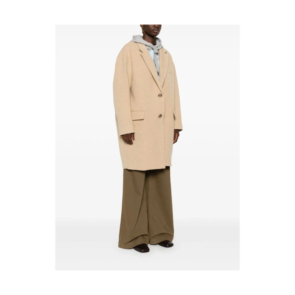 Isabel Marant Étoile Beige Wolmix Herringbone Jas Brown Dames