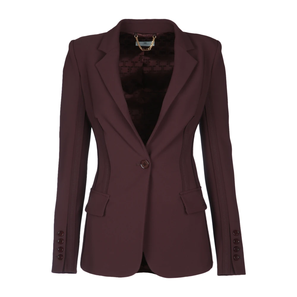 Elisabetta Franchi Women's Brown Blazers, M, Giacca Monopetto