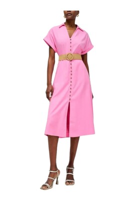 elegant-pink-shirt-dress