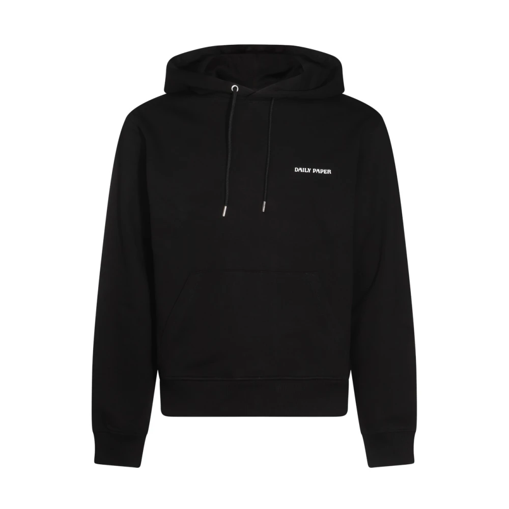 Daily Paper Zwarte hoodie met relaxte pasvorm Black Heren