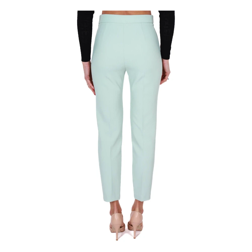Elisabetta Franchi Groene Sigarettenbroek in Crêpe Green Dames