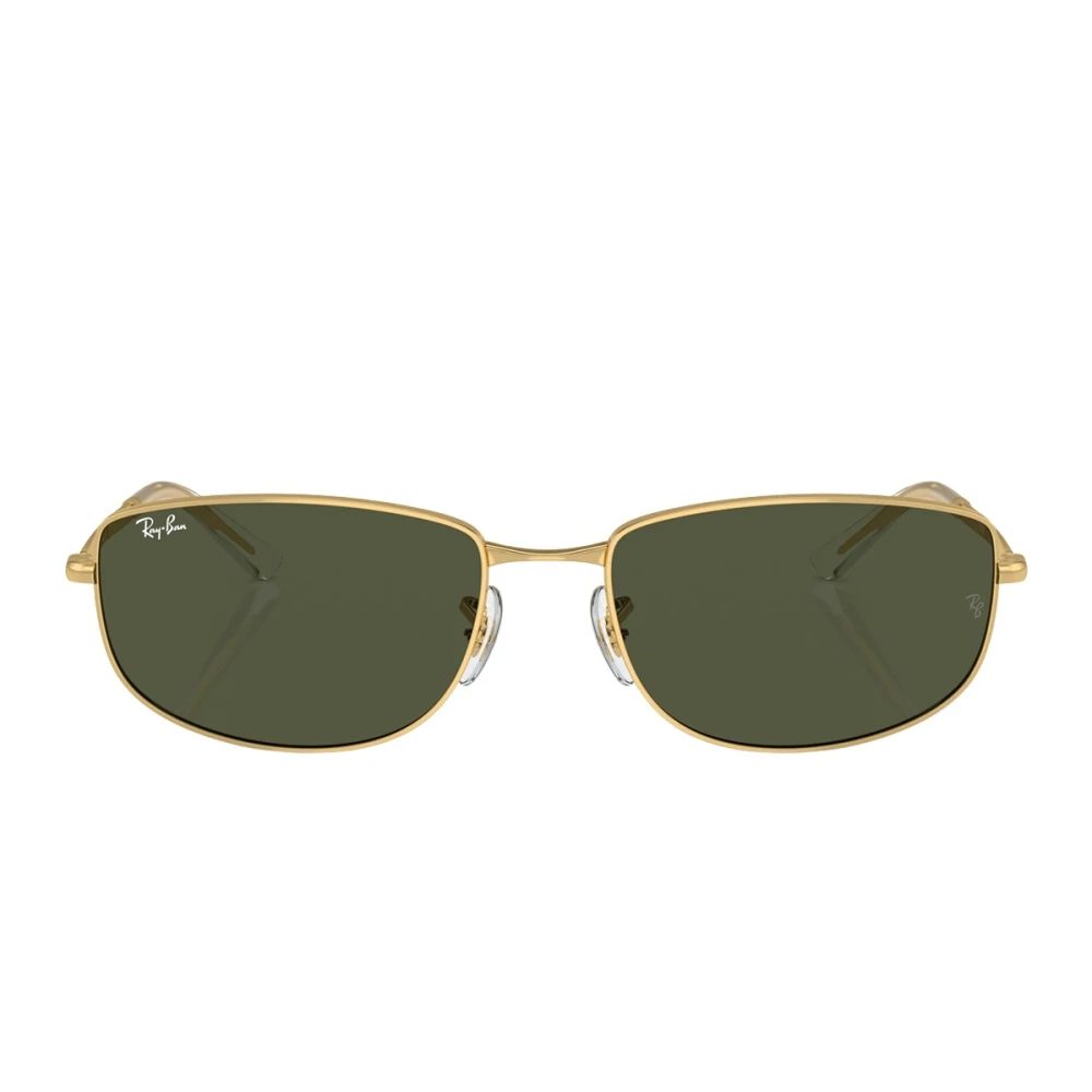 Ray-Ban Oregelbundna metall solglasögon gröna linser Yellow, Unisex