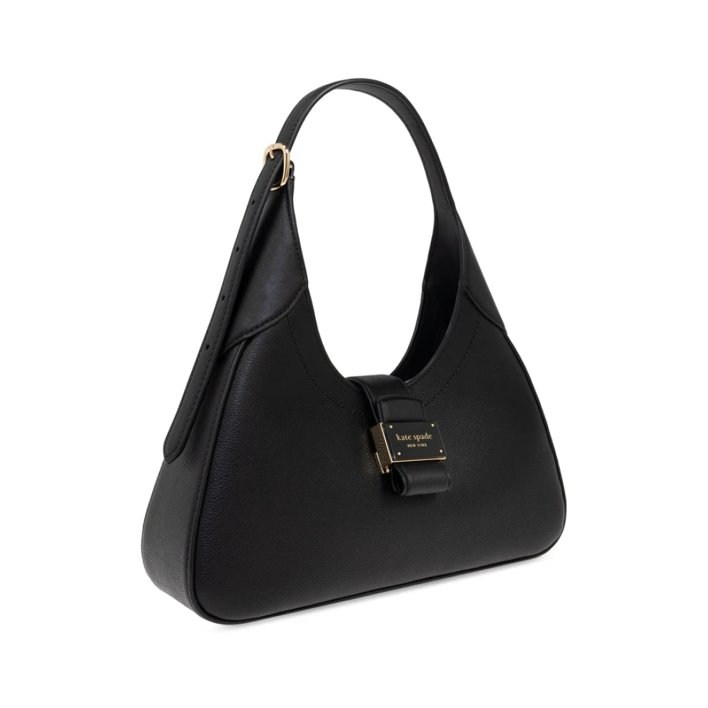 Kate Spade Zwarte Leren Schoudertas met Logo Black Dames
