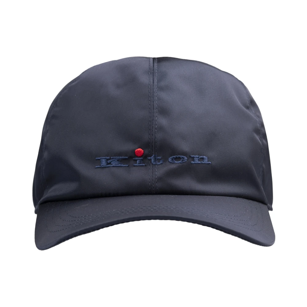 Kiton Blauwe Nylon Katoen Interieur Jas Blue Heren