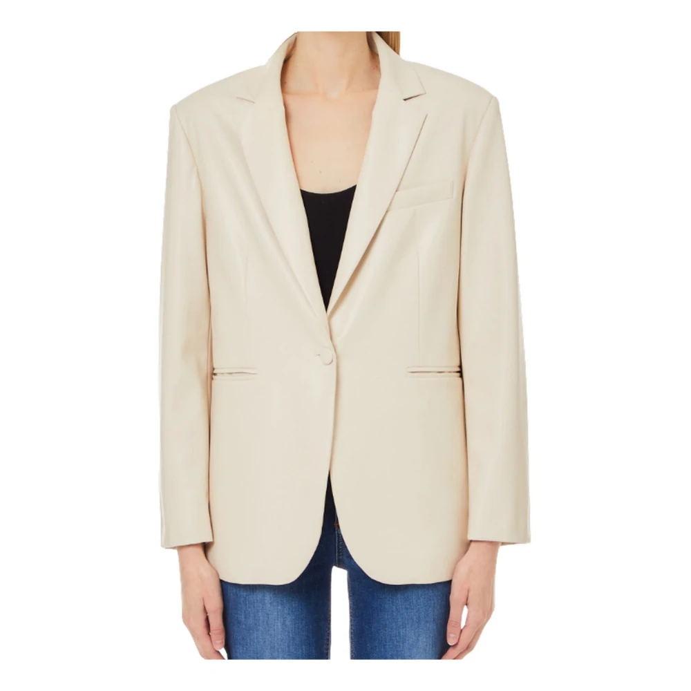 Liu Jo Beige Knoopjasje Klassieke Stijl Beige Dames