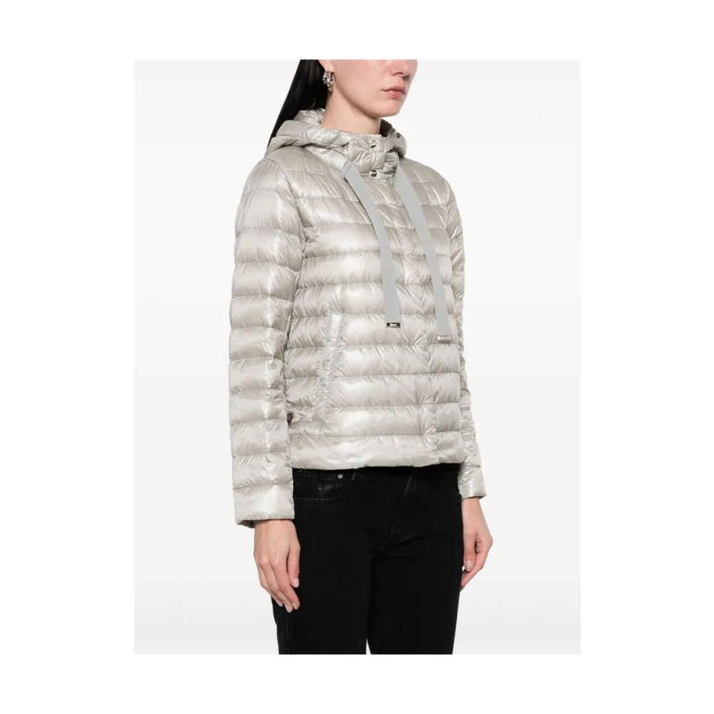 Herno Taupe Grijs Hoodie met Zakken Gray Dames