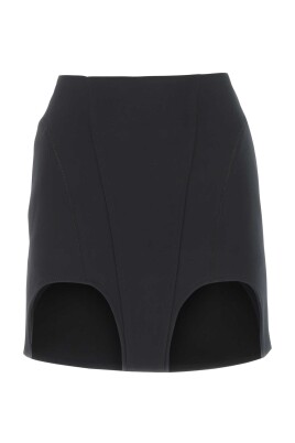 black-stretch-cotton-blend-mini-skirt