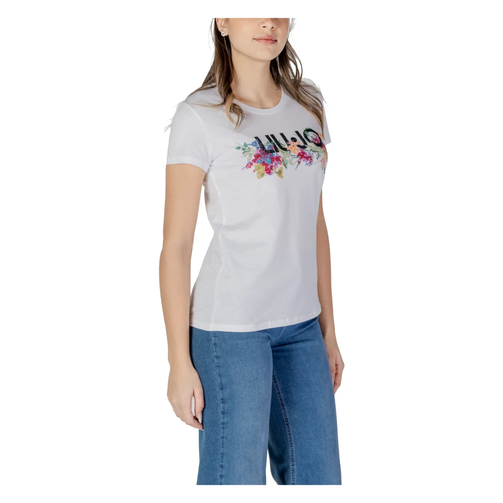 Liu Jo Korte mouw katoenen T-shirt lente zomer White Dames